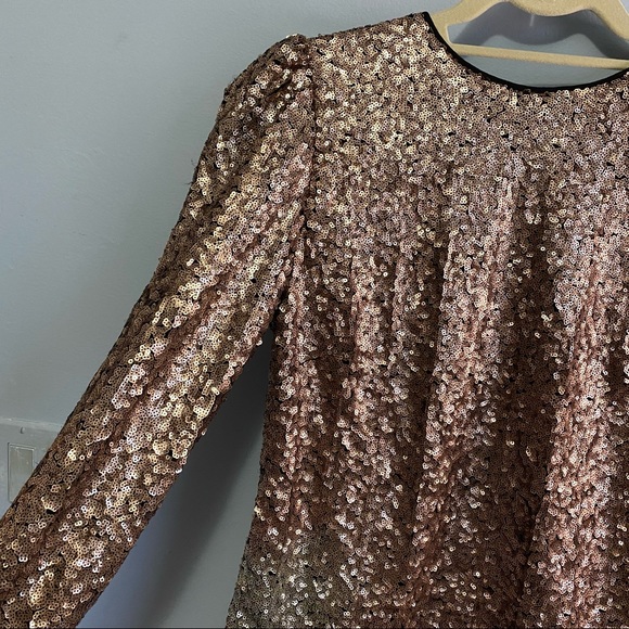 Nicole Miller Rose Gold Sequin Top - Picture 7 of 16